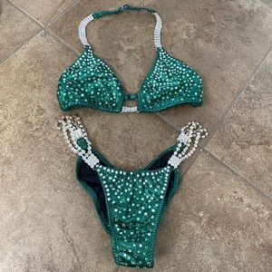 Green bikini competition suit